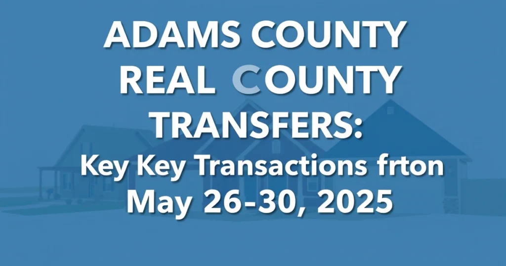 Adams County Real Estate Transfers: Key Transactions from May 26-30, 2025