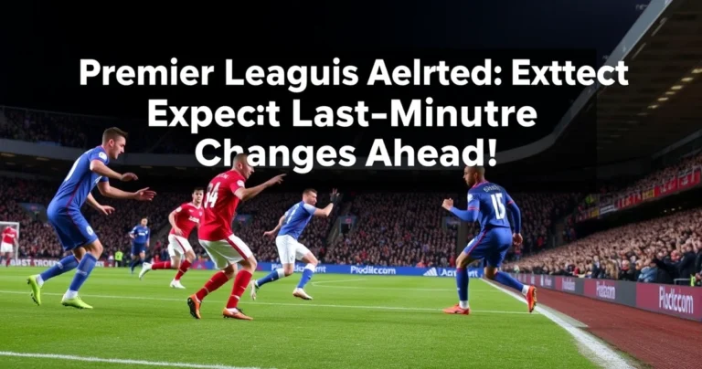Premier League Fans Alerted: Expect Last-Minute Fixture Changes Ahead!