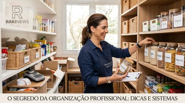 Profissional organizando cozinha