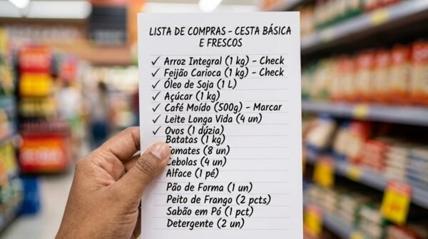garantir o planejamento, a economia e a eficiência durante a ida ao supermercado evitando compras por impulso.