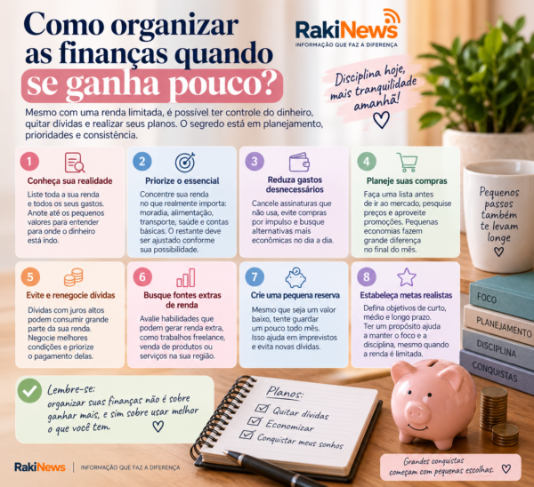 organizar as finanças