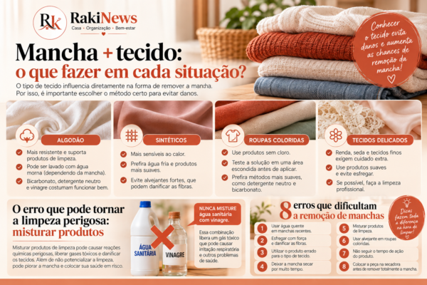 Tecidos variados que mancham