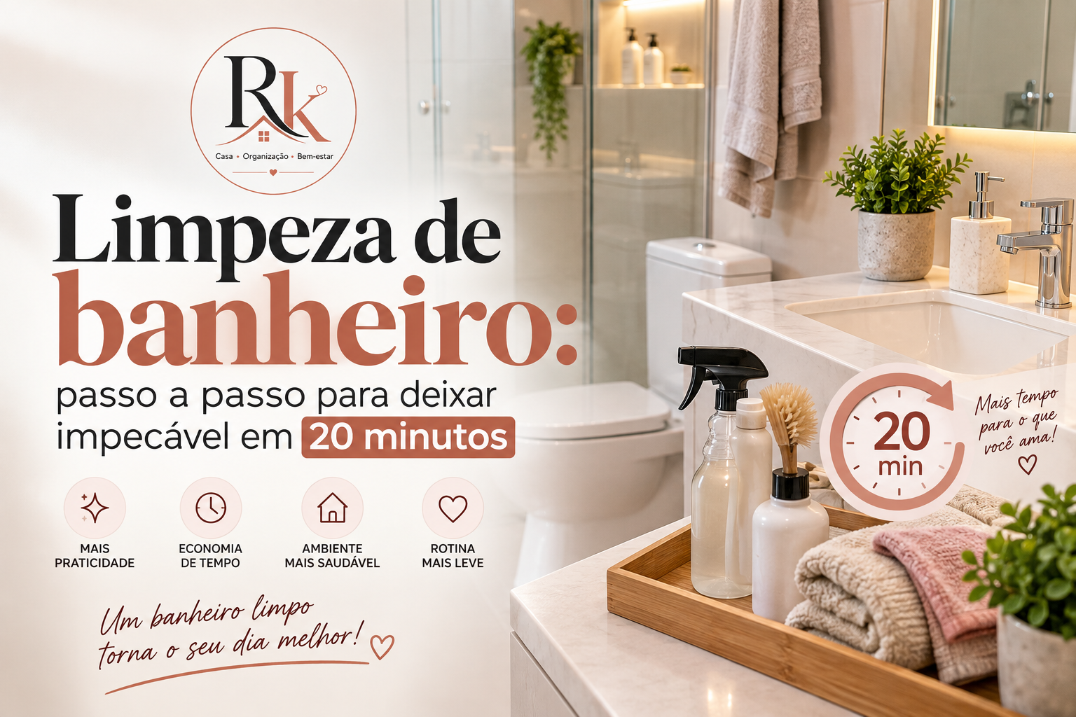 Limpeza de banheiro: passo a passo para deixar impecável em 20 minutos