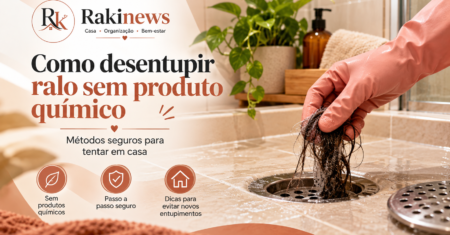 Como desentupir ralo sem produto químico: métodos seguros para tentar em casa