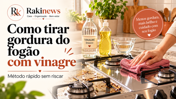 passando o vinagre no fogão